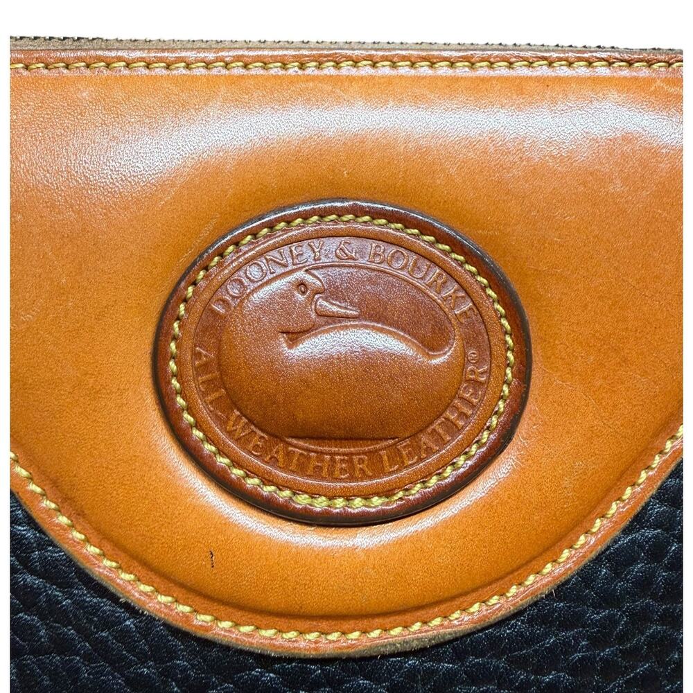 Vtg DOONEY & BOURKE Barrel AWL Black Tan Satchel Crossbody Shoulder Bag USA 80's - Picture 9 of 10